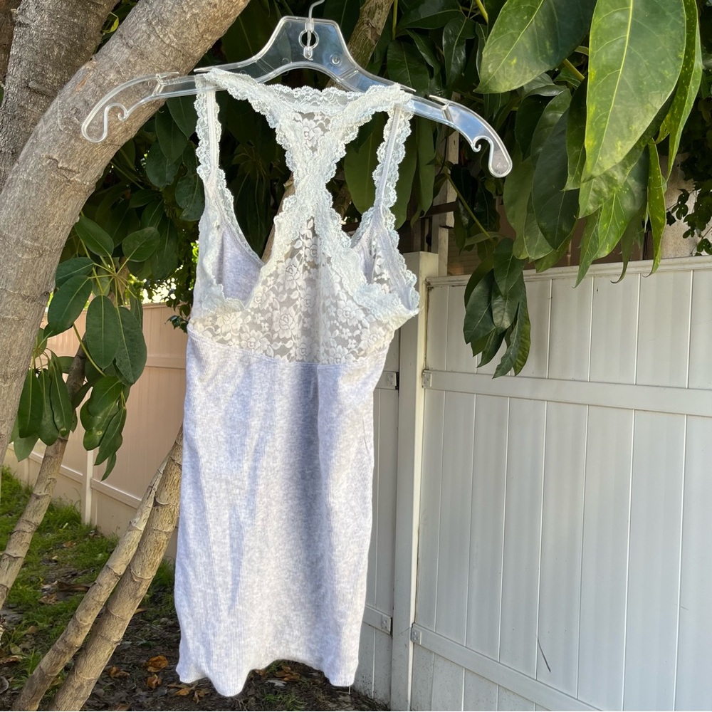 Abercrombie & Fitch Grey Tank Top With Lace Detailing  ! - Picture 11 of 14